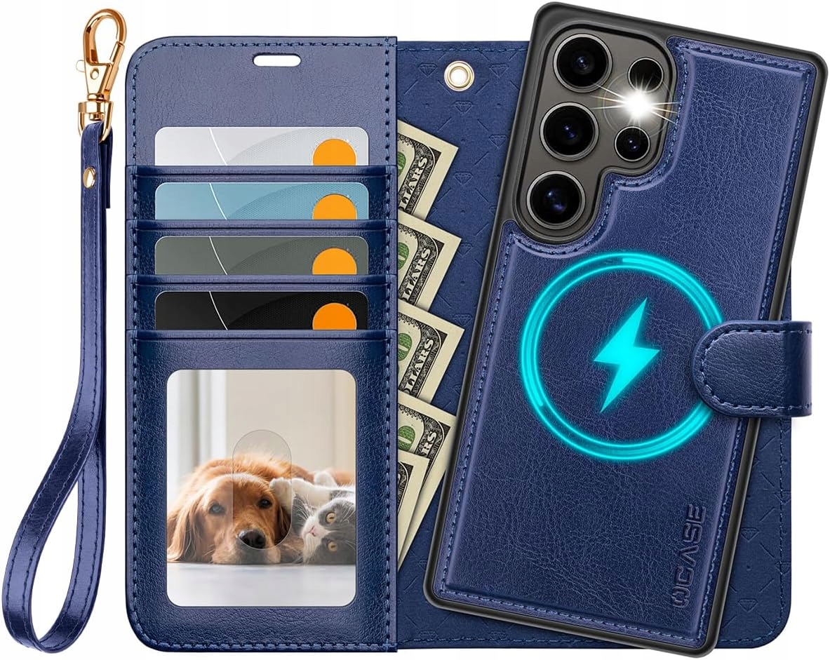 Etui 2w1 do Galaxy S25 Ultra – Odpinany Case z Klapka Portfel Smyczka