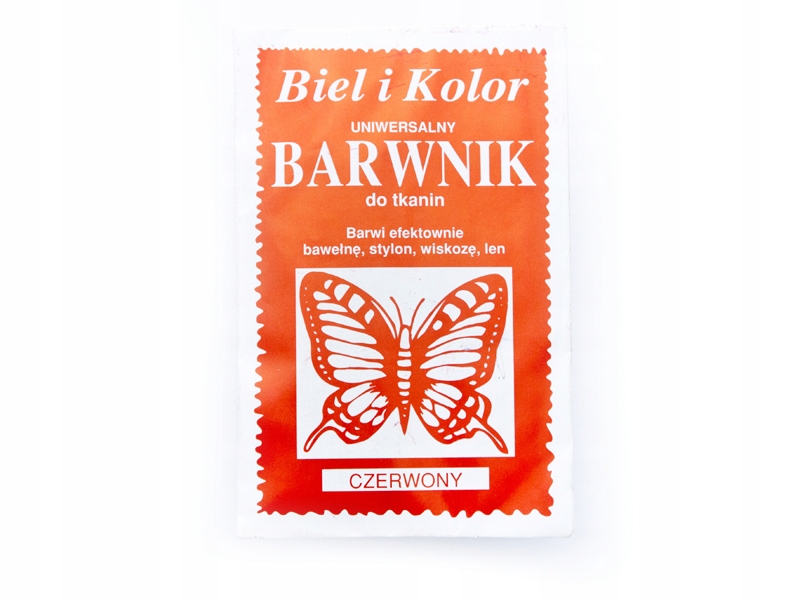 

Barwnik do tkanin Biel i Kolor farba Czerwony