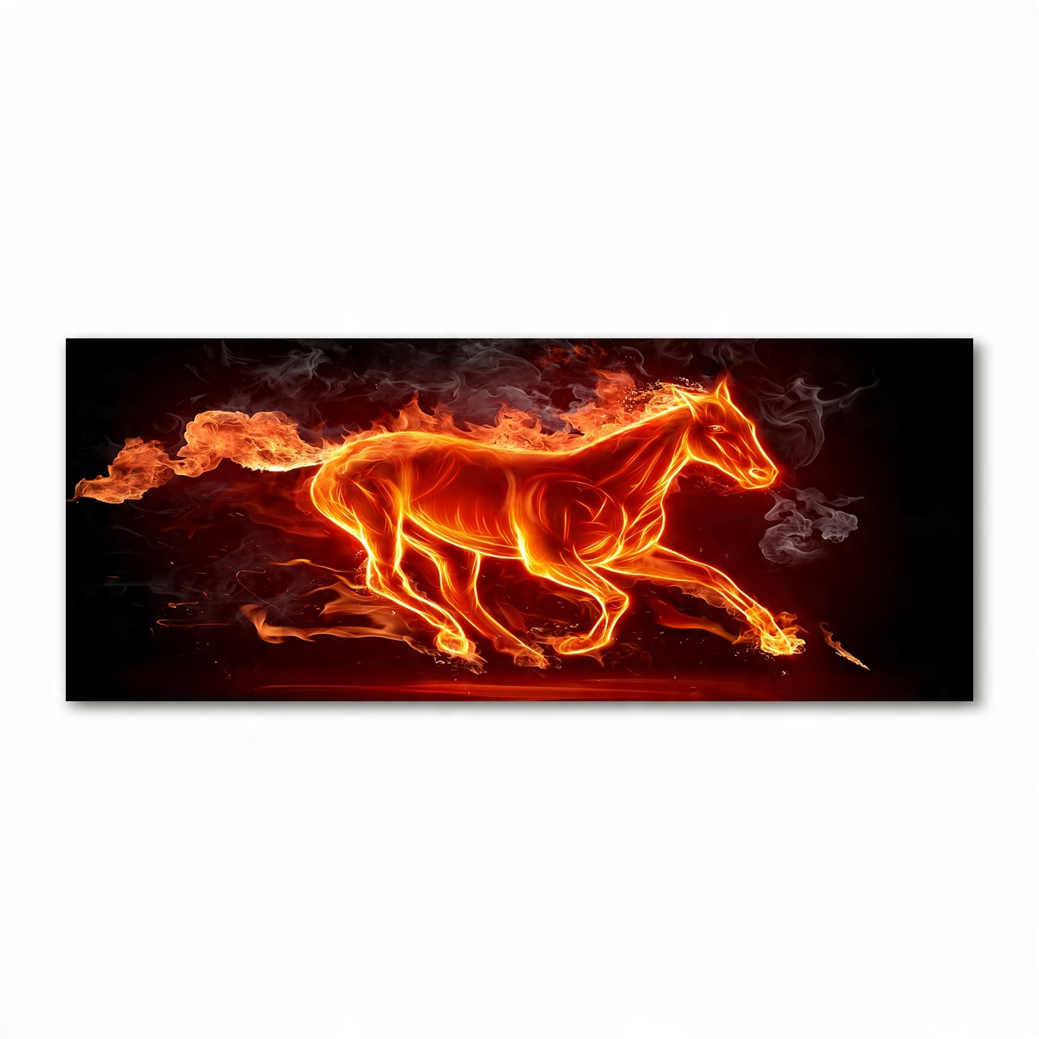 

Foto obraz szkło akryl Koń w płomieniach 125x50 cm