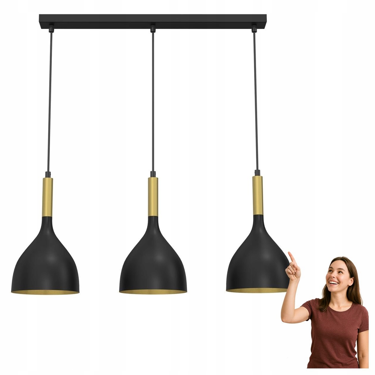 Trojitá závesná lampa nad stôl Noak 3891 Luminex