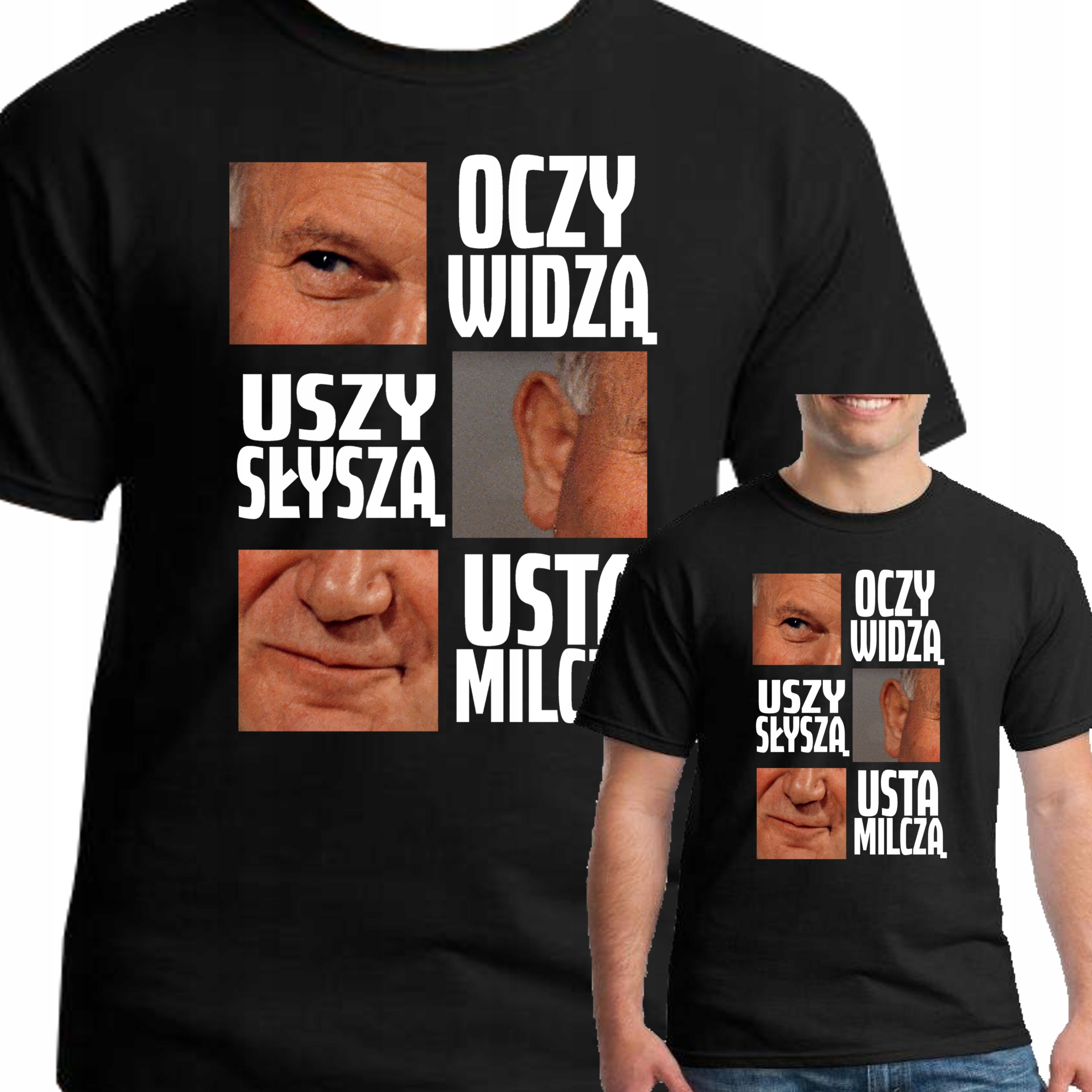 

Koszulka Papież Jan Paweł Oczy Uszy M 2094 Czarna