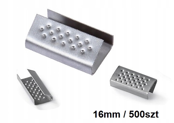 16mm ZAPINKI SPINKI METALOWE BLASZANE KLAMERKI DO TAŚM PP DO PALET 500szt