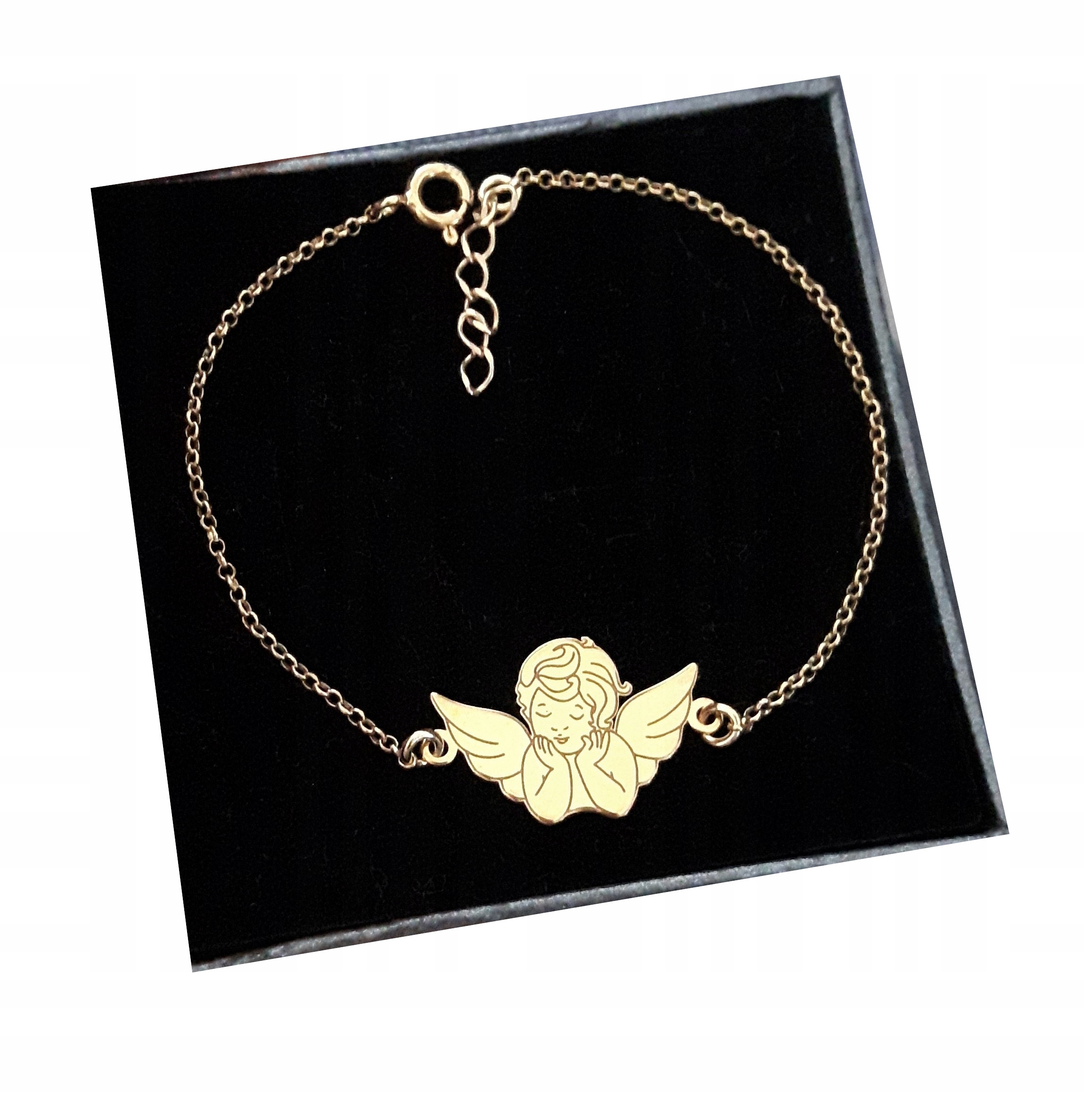 

Złota bransoletka Aniołek Anioł +grawer srebro 925