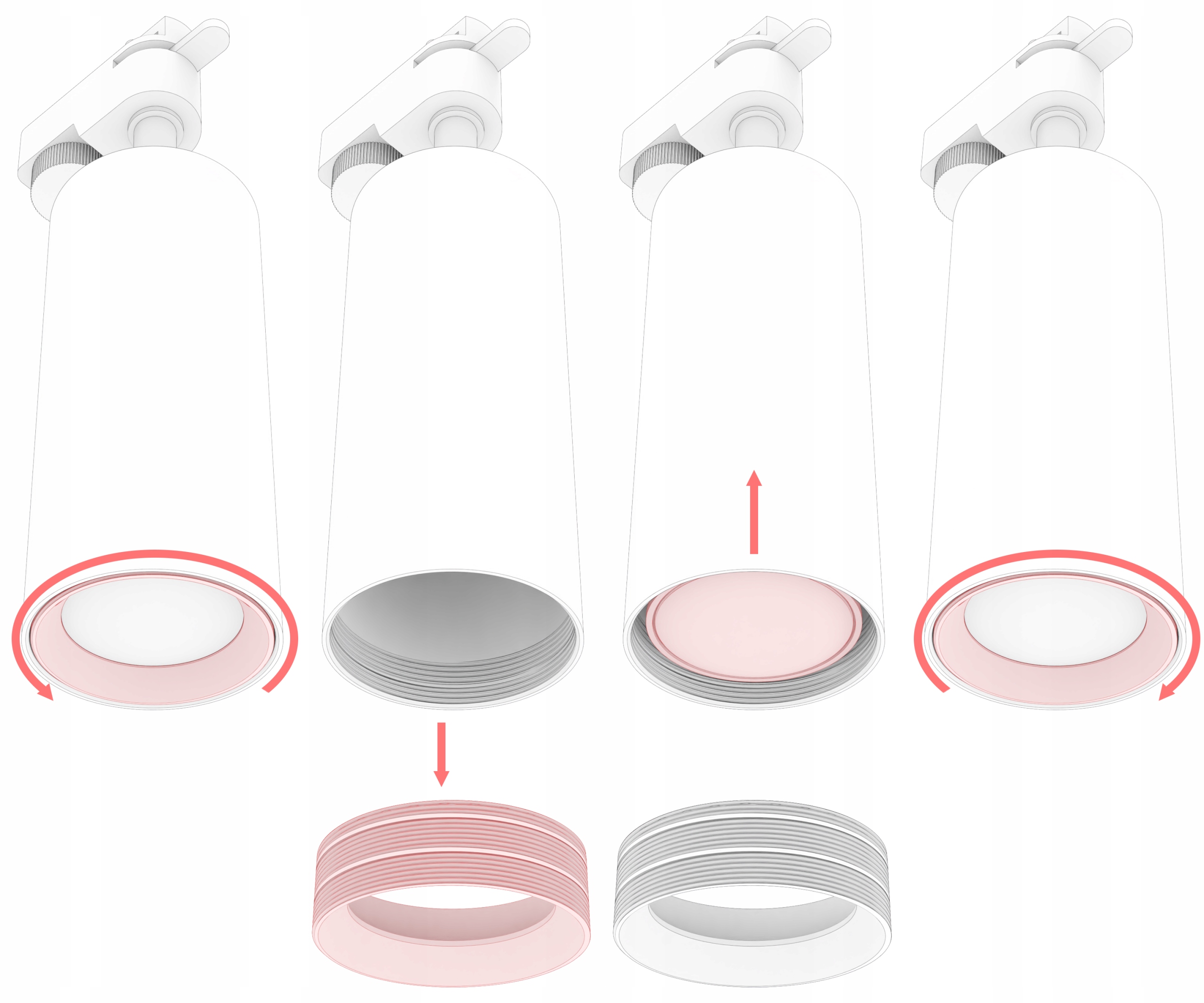 Reflektor szynowy LED GU10 oprawa szynoprzewód Długość 0.12 m