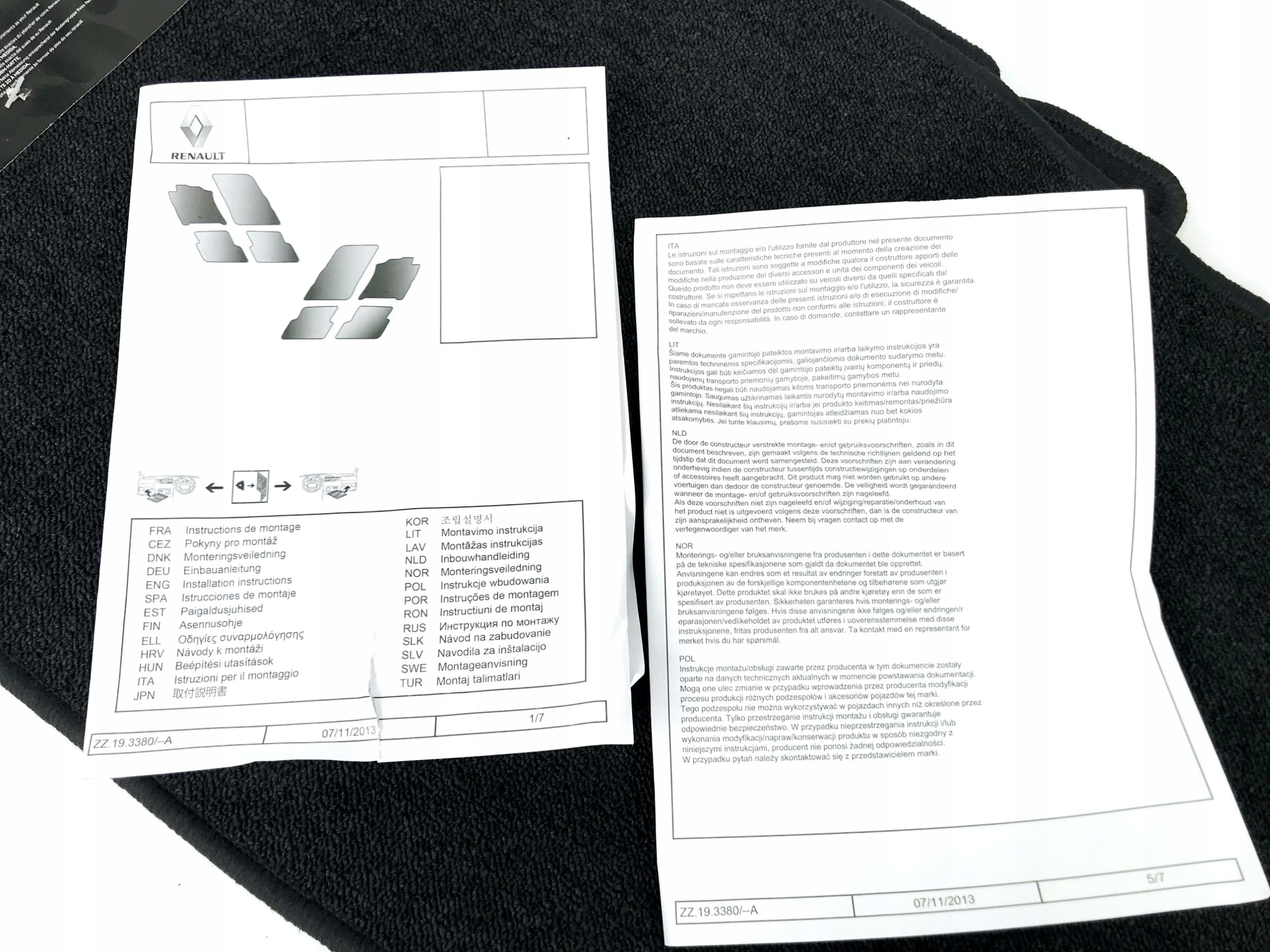 Oryginalne dywaniki Renault Captur OE Multi Element Set Sets