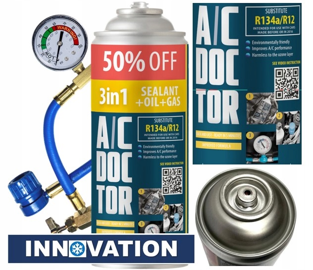Ac Doctor De +50% 3v1 R134a Faktor Klimatizace Olej Těsnění Kabel