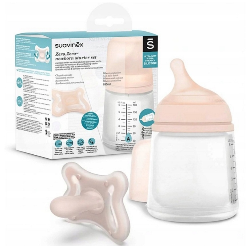 Suavinex Zestaw Startowy Zero Butelka 180ml Smoczek -2-2