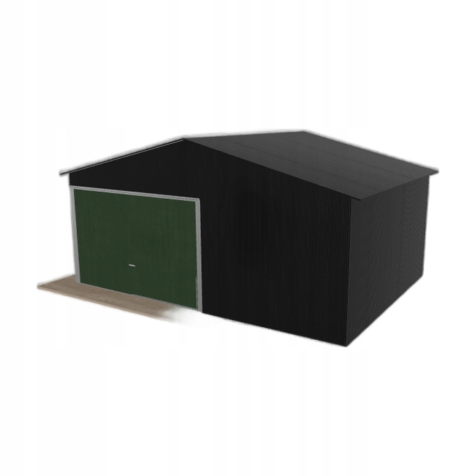 Plechová garáž 5.5 x 4 m jednopolohová, dvouspádová, černá