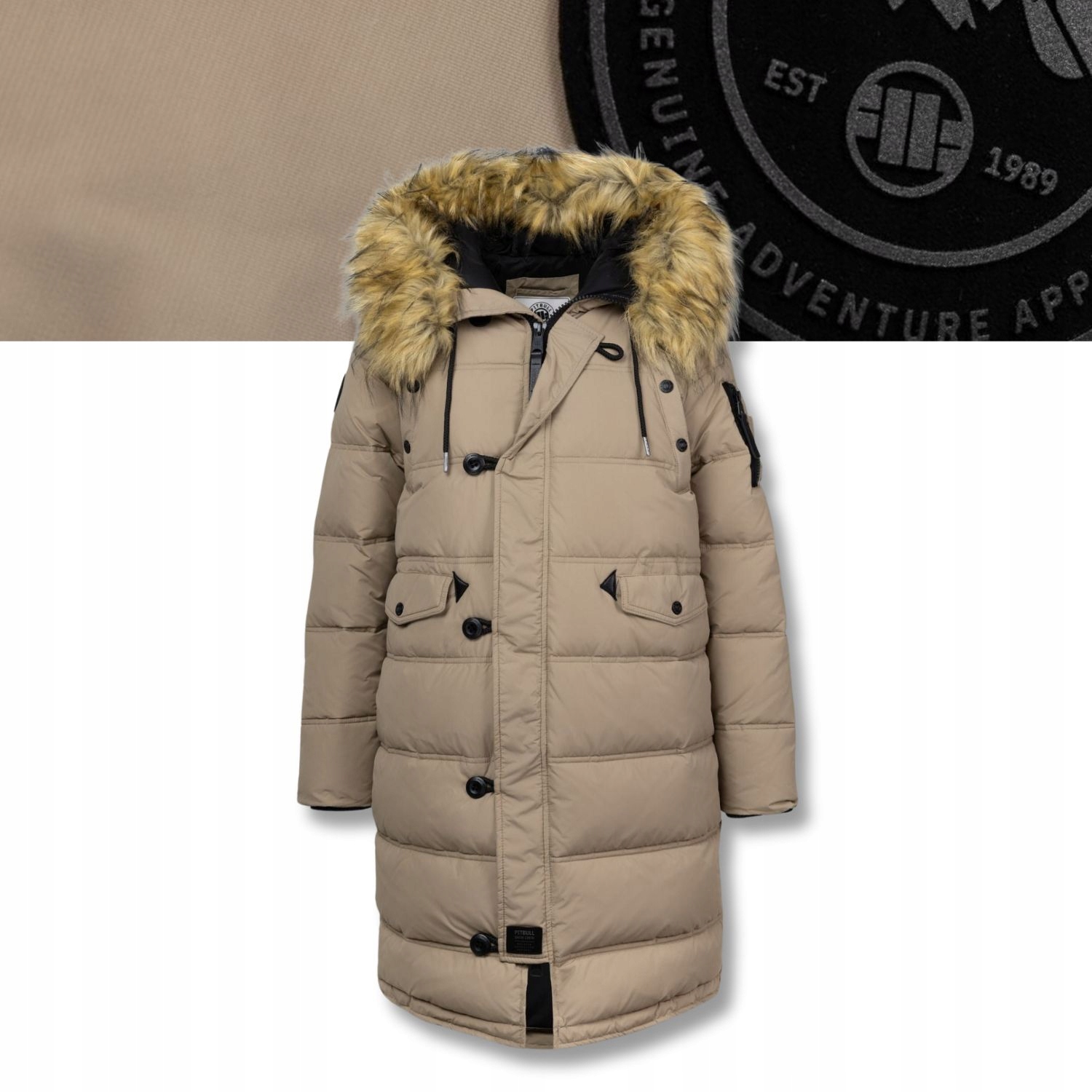 Dámská Zimní bunda prošívaná parka s kapucí Pitbull Queenston kabát L