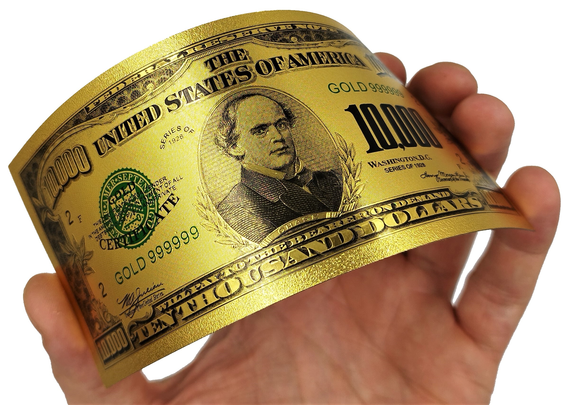 

10 000 dolarów 1928 Pozłacany Unikatowy Banknot