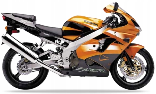 Samolepky Na Motocykl Juula Pro Kawasaki Zx 9R 2002 Černá Zlatá