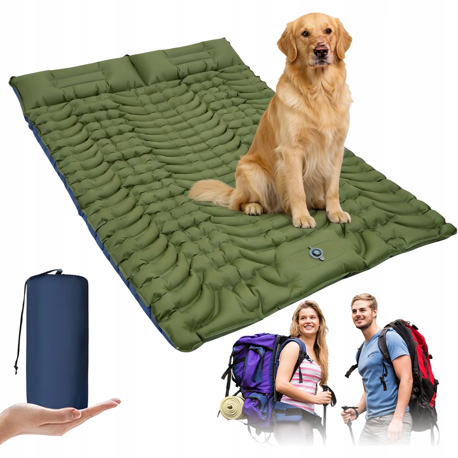 Samonafukovací Podložka Karimatka 195x135 Měkká 2 osoby Obal Matrace Na kempování