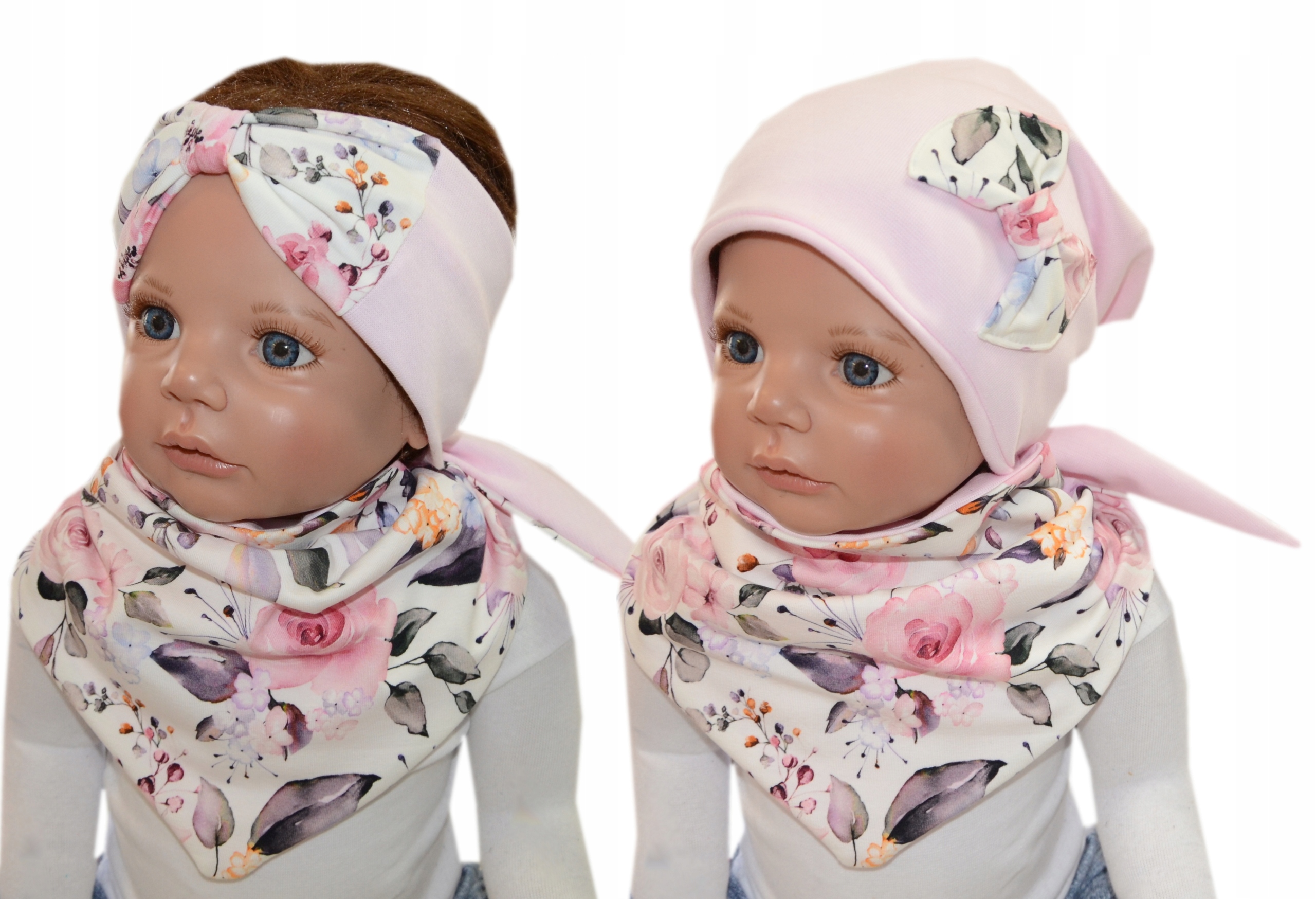 

czapka chusta opaska 46-49cm 2-4l różany Big