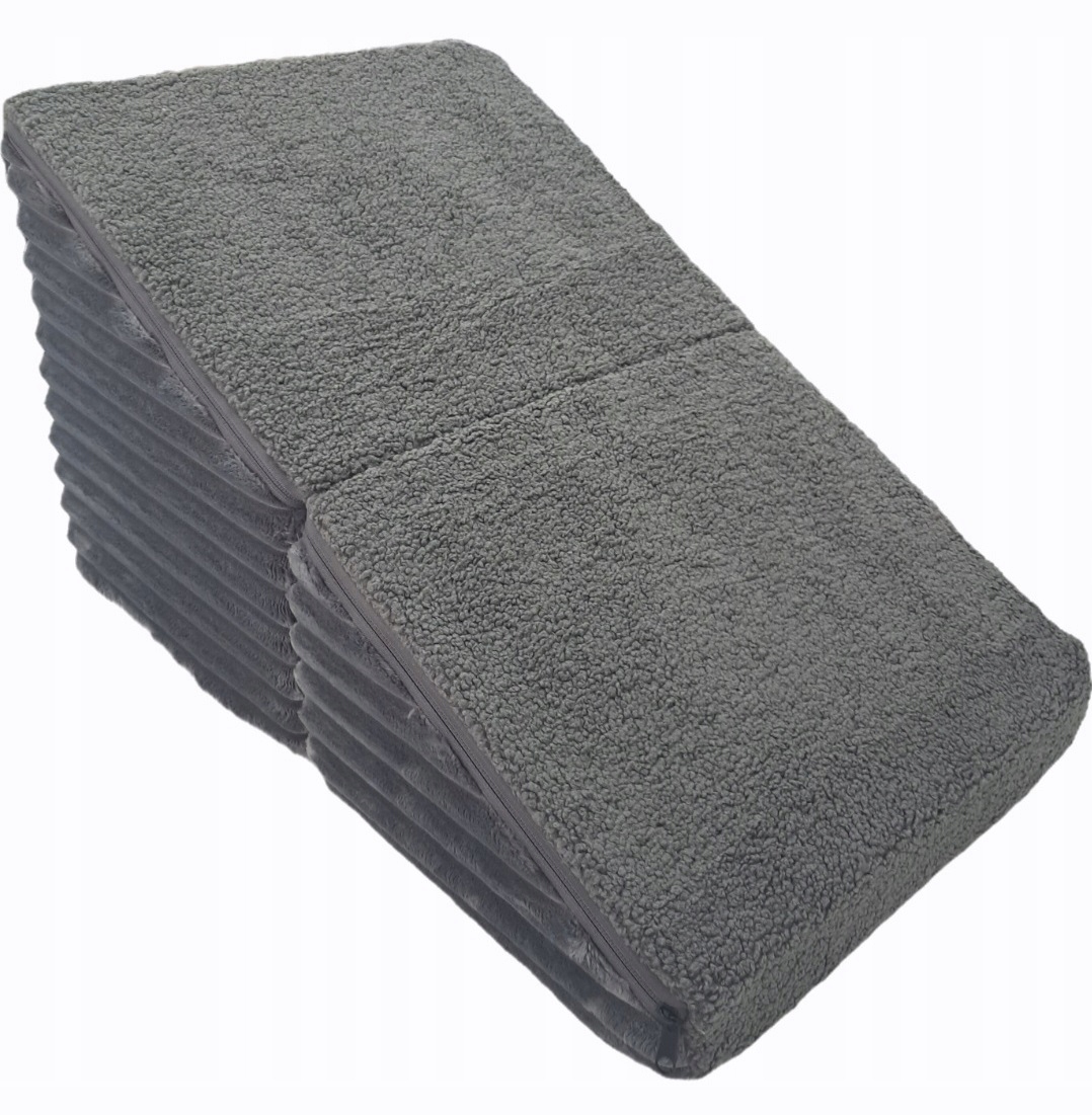 Schody podest dla psa kota 2w1 Pufa Sztruks Grafit+boucle Grafit
