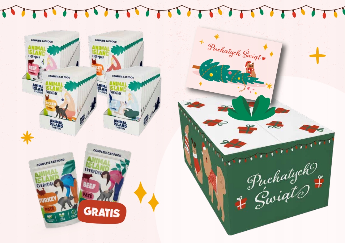 Levně Animal Island sáčky pro kočky mix 4 příchutí 48 x 85 g 2 sáčky Bonus