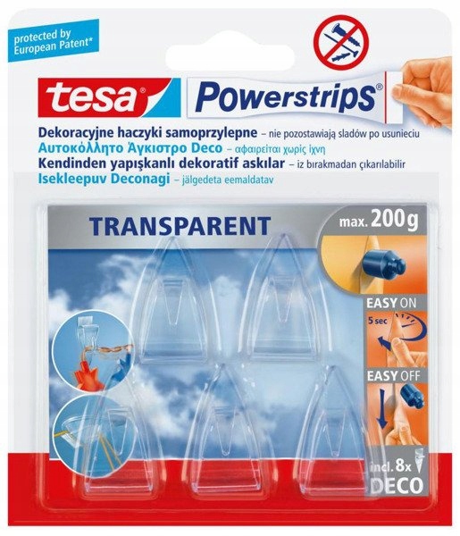 

Haczyk samoprzylepny Tesa 5 sztuk transparentny