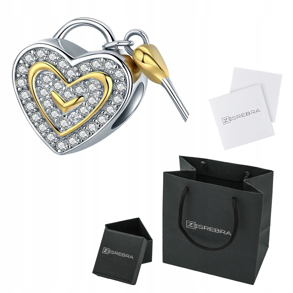 

Charms Serce Kłódka do Pandora srebro 925 koralik