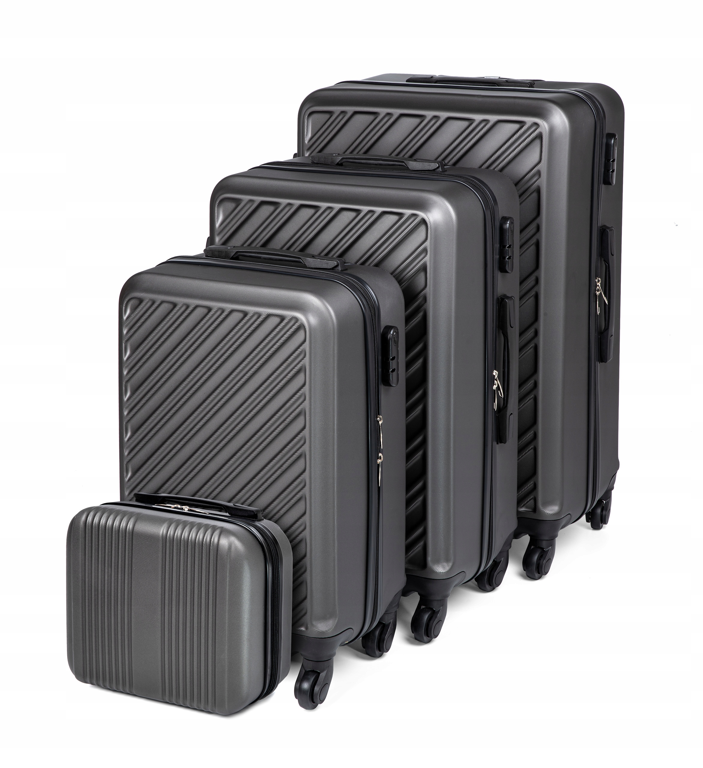 Sada Kufrů Kufr Velký Střední Kabinový Cestovní Kufřík 4V1 Zavazadla