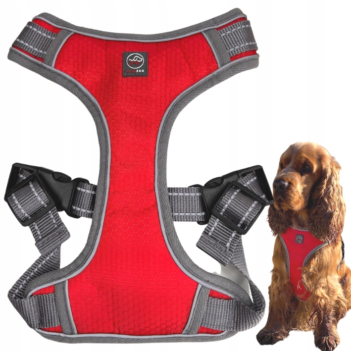 

Szelki dla psa Mocne bezuciskowe Guard Solid red S