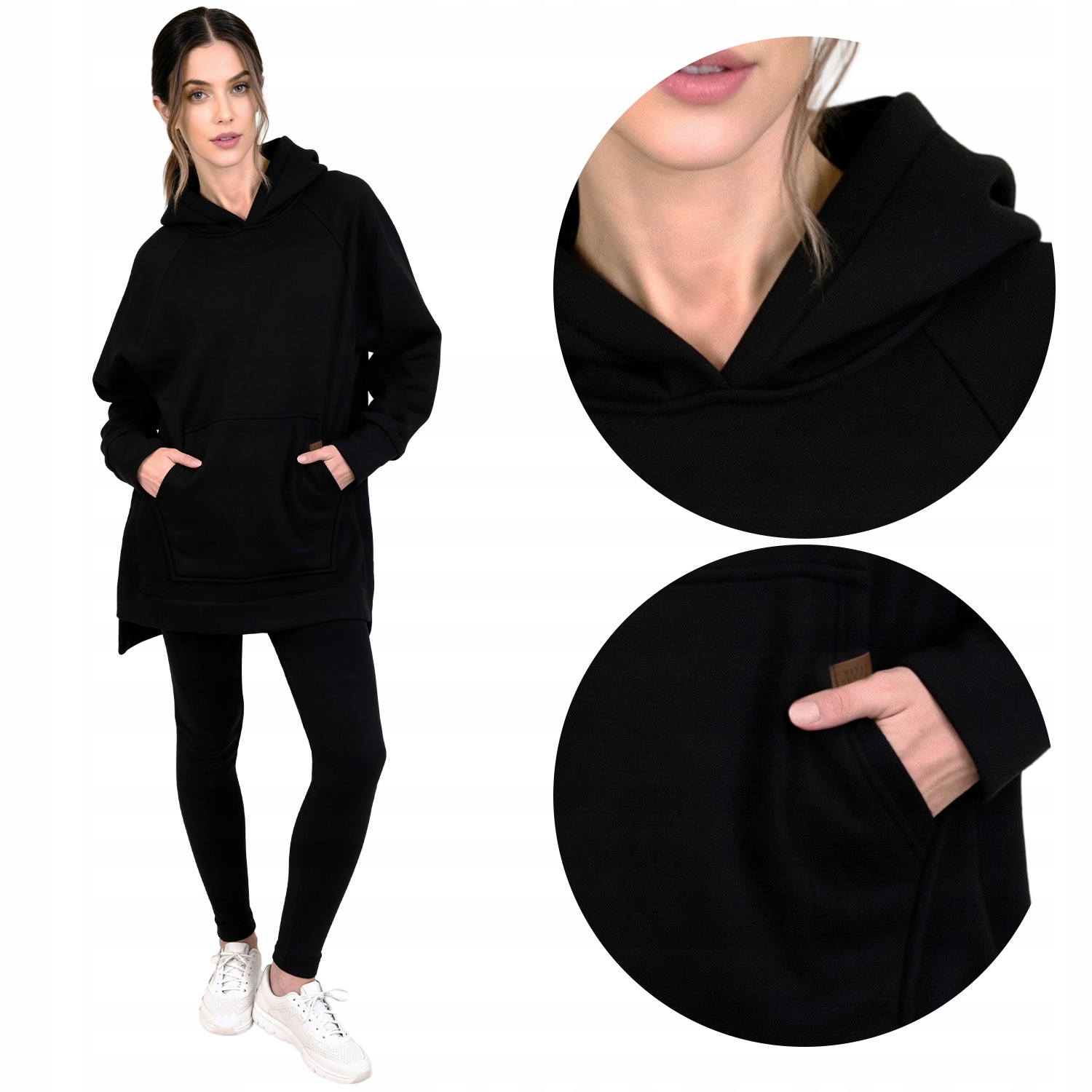 Vivisence 9207 kmpl černé pohodlné měkké legíny mikina Komplet L/XL