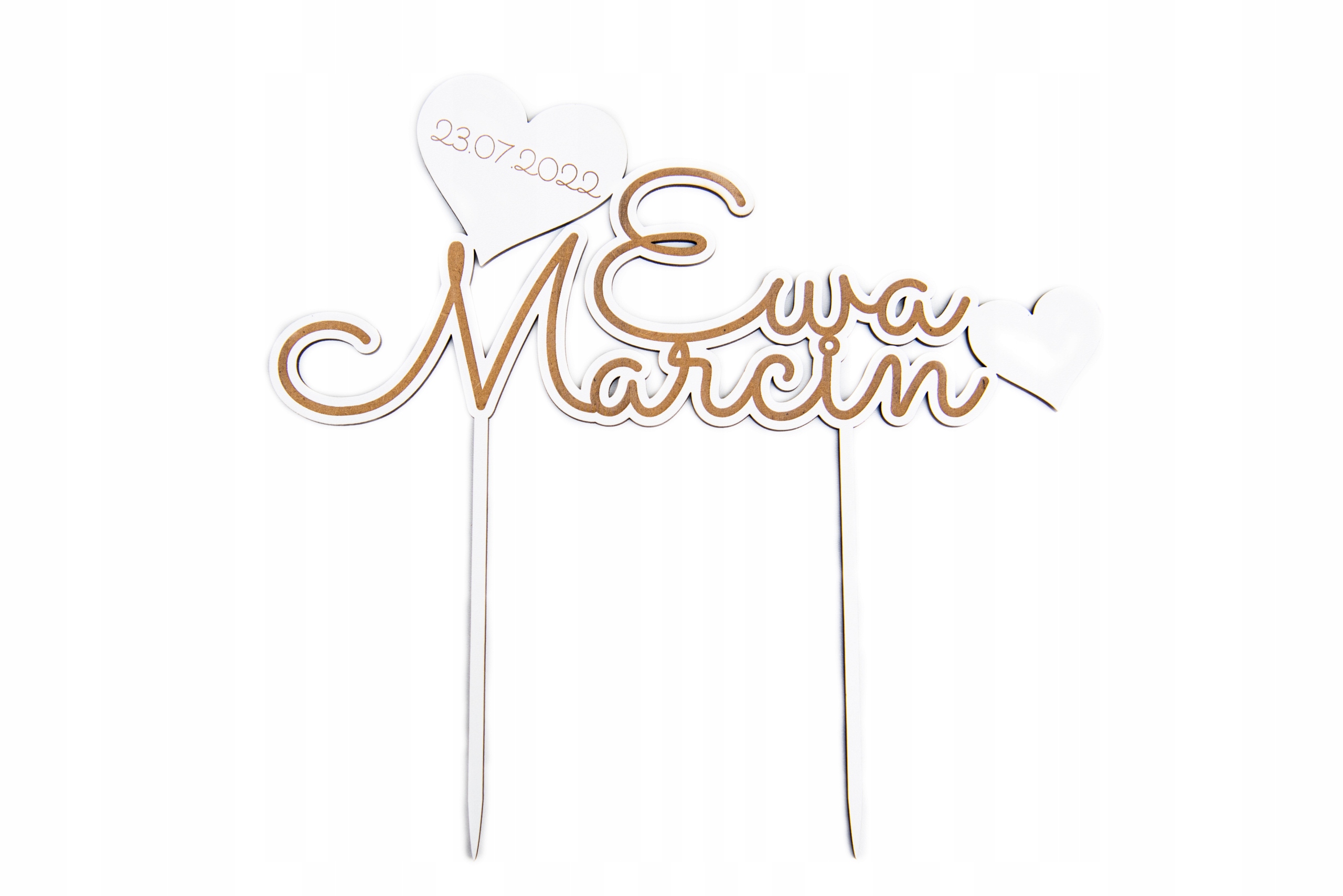 Topper ślubny personalizowany na tort imiona data