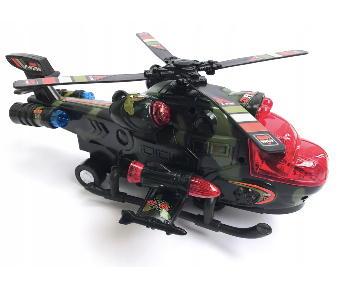 

Helikopter Wojskowy Świeci Jeździ Ruchome Śmigło