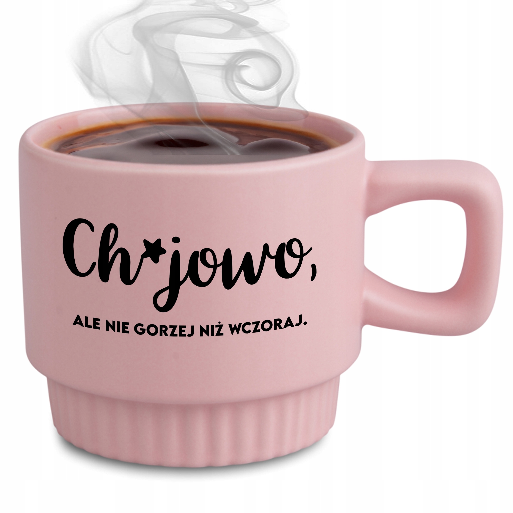 Ryflovaný hrnček Ružový Ch*jowoo Ale Horšie Ako Včera Darček do práce