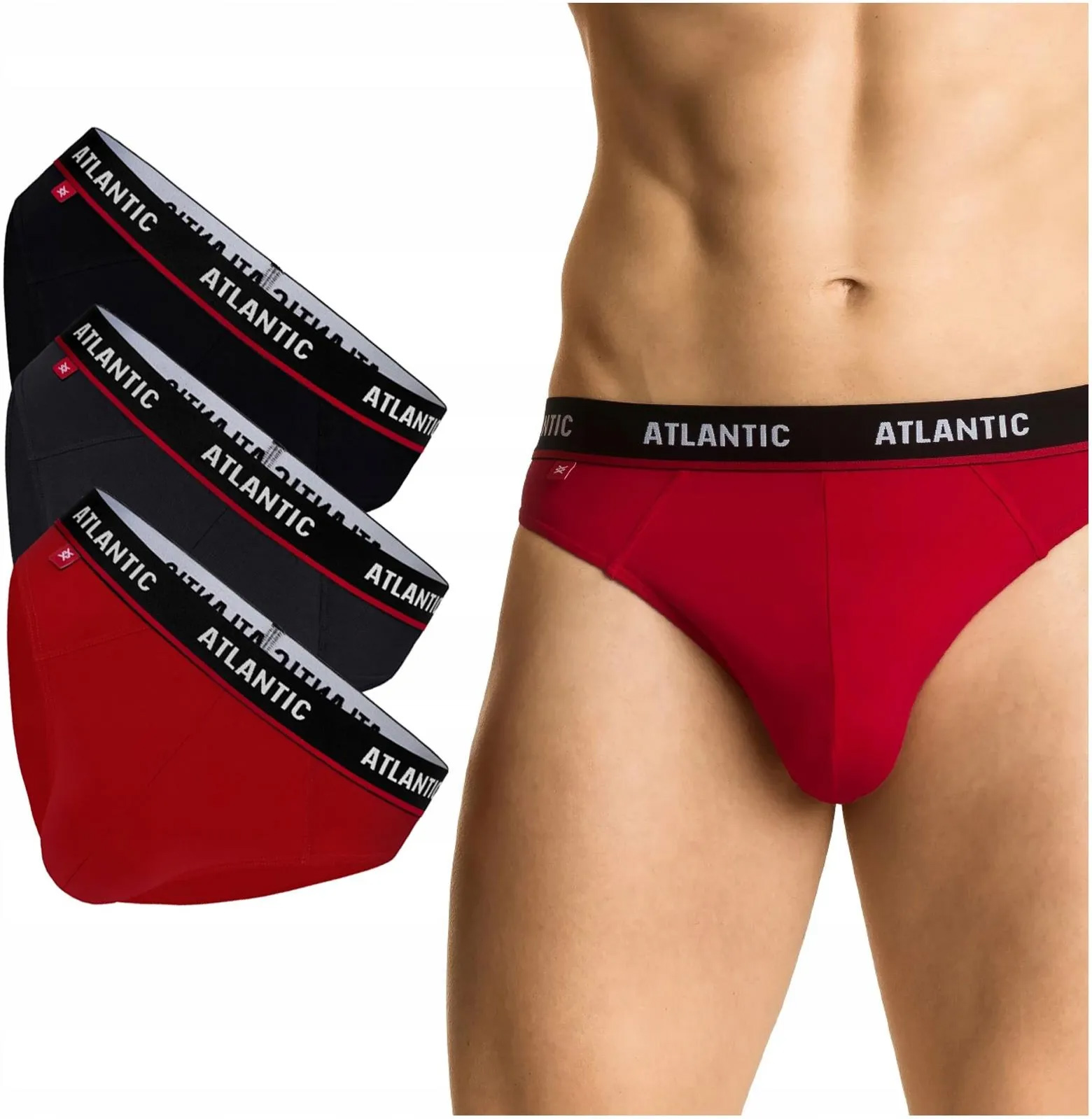 Pánské Slipy Atlantic 3MP-123 Sportovní slipy bavlna 3-PAK XXL