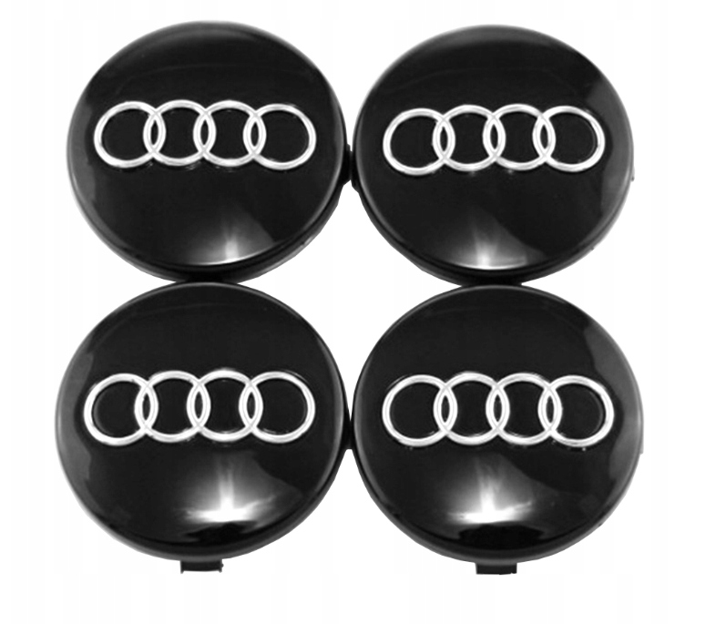 EMBLEMATY DEKIELKI ZNACZKI KAPSLE AUDI 60MM BLACK