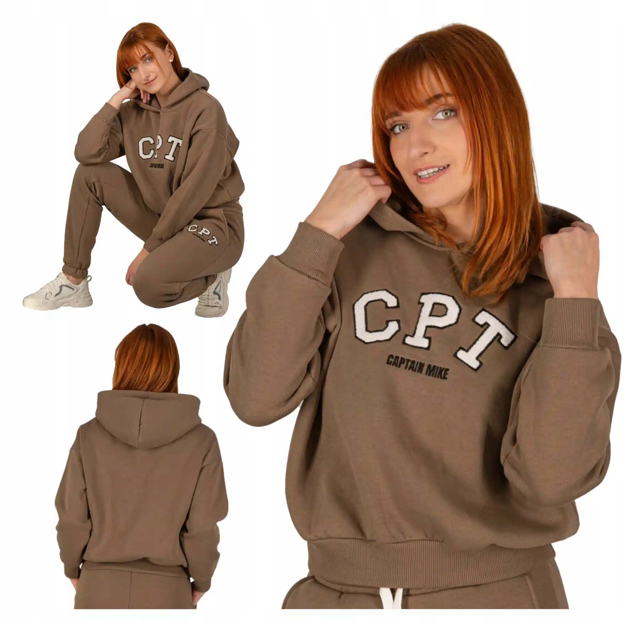 Mikina s kapucí volná béžová Captain Mike L/XL