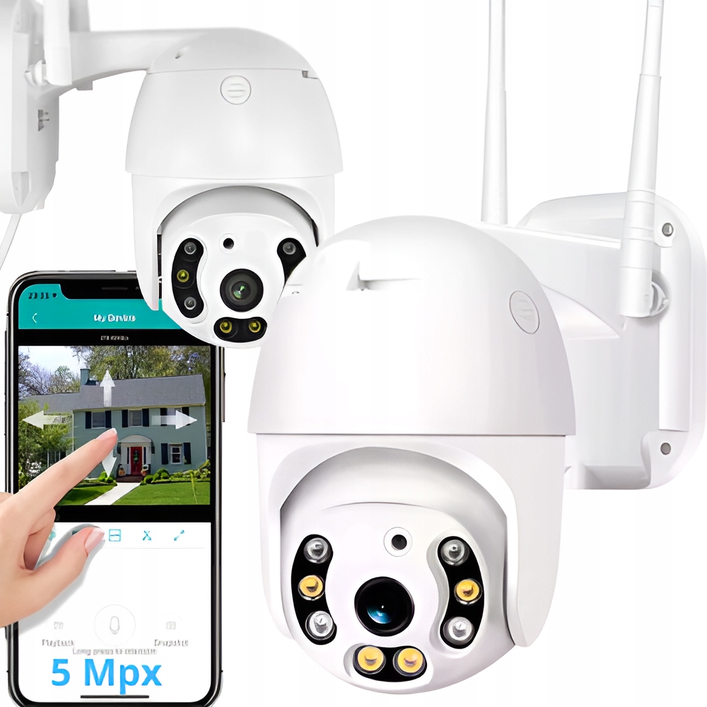 KAMERA ZEWNĘTRZNA IP 5MP WIFI Full HD 5 MPx OBROTOWA WODOODPORNA ZDALNA