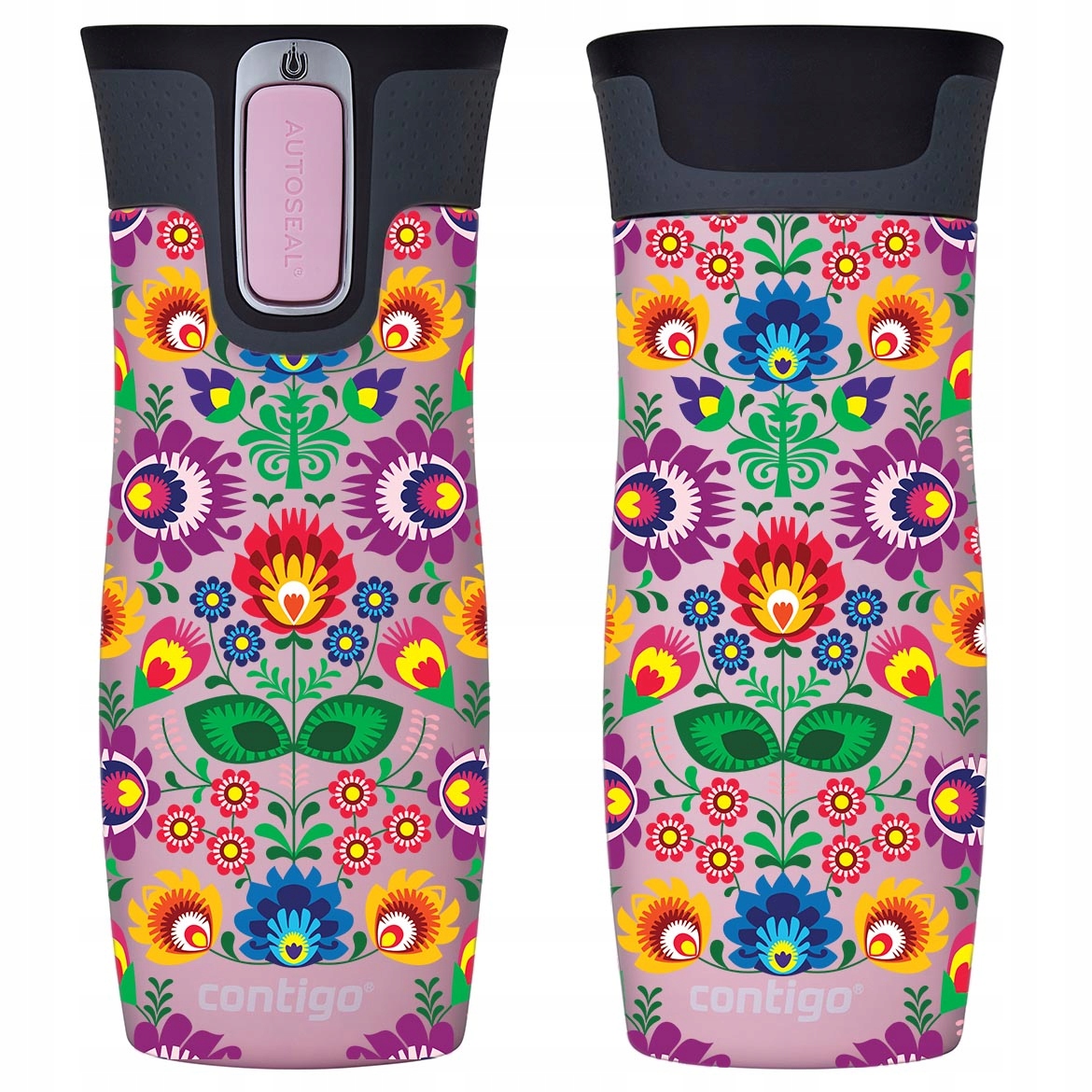 Termohrnek Contigo West Loop 2.0 470 ml Folklor Růžový Mat