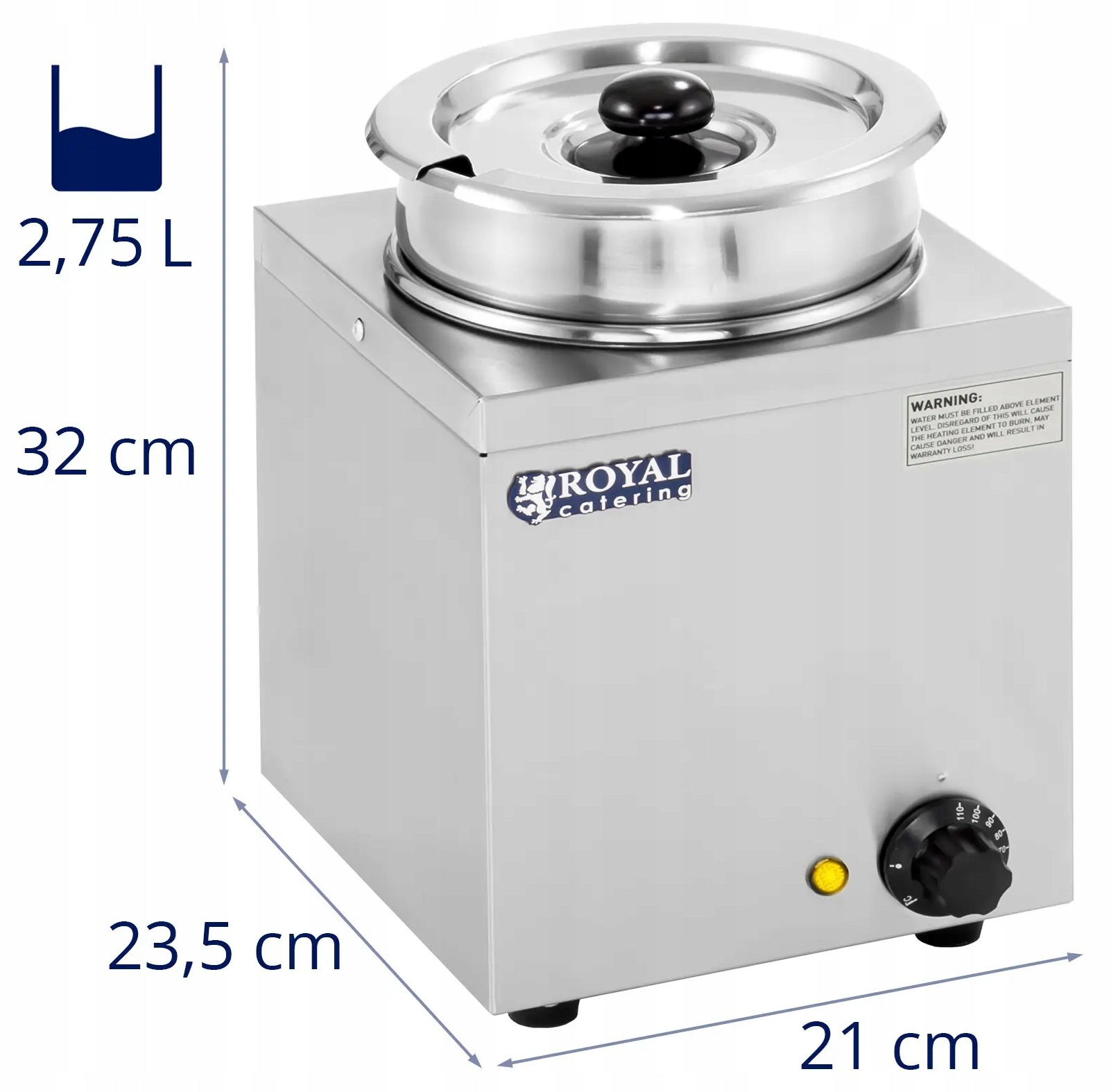 Stacja do zup 3,2l stal szlachetna Royal Catering RCBM-1/4R 10010575