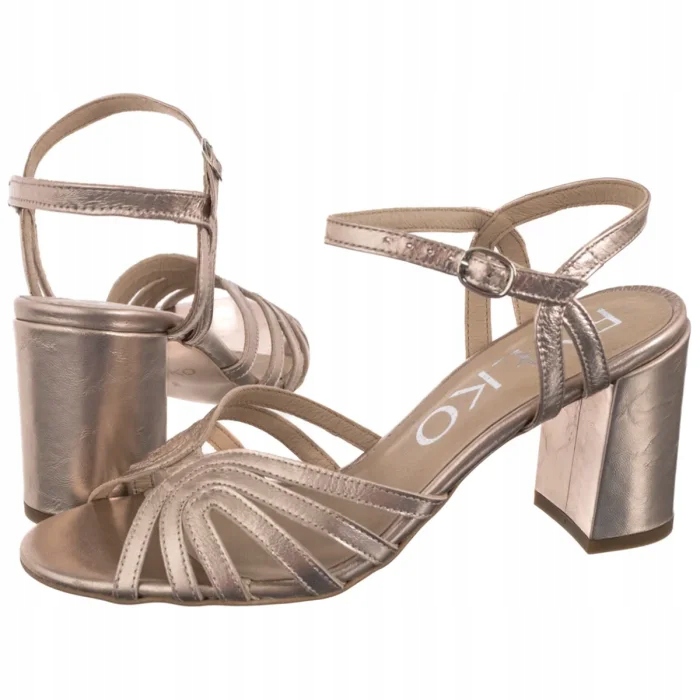 Kožené dámské sandály Ryłko Platinové 7NG26_T9 _3TF Zlaté