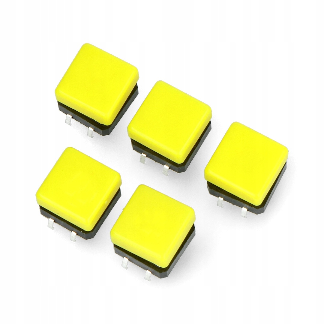 

Tact Switch 12x12mm z nasadką kwadrat żółty 5szt