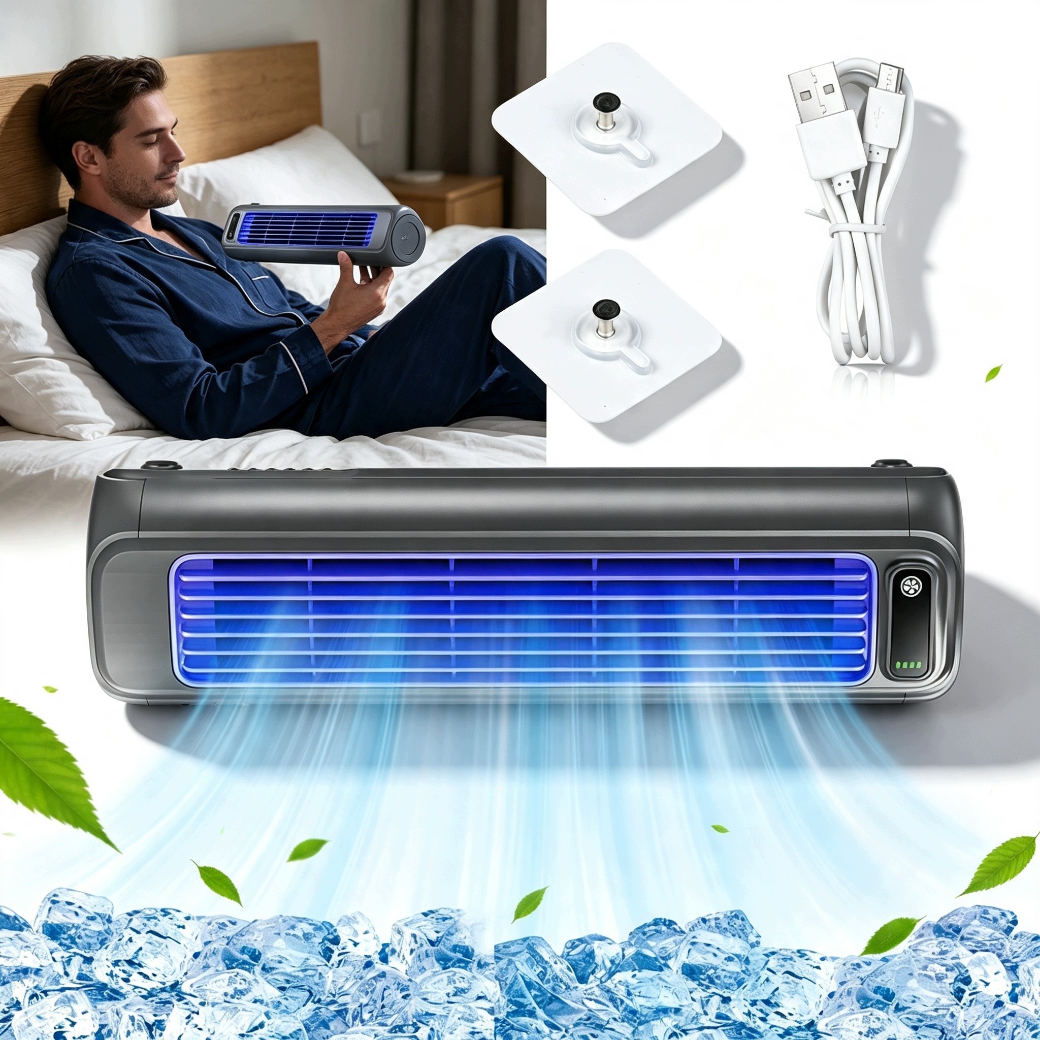 Věžový Ventilátor Přenosný Klimatizátor Výkonné Chlazení 3 Rychlostní Stupně Usb