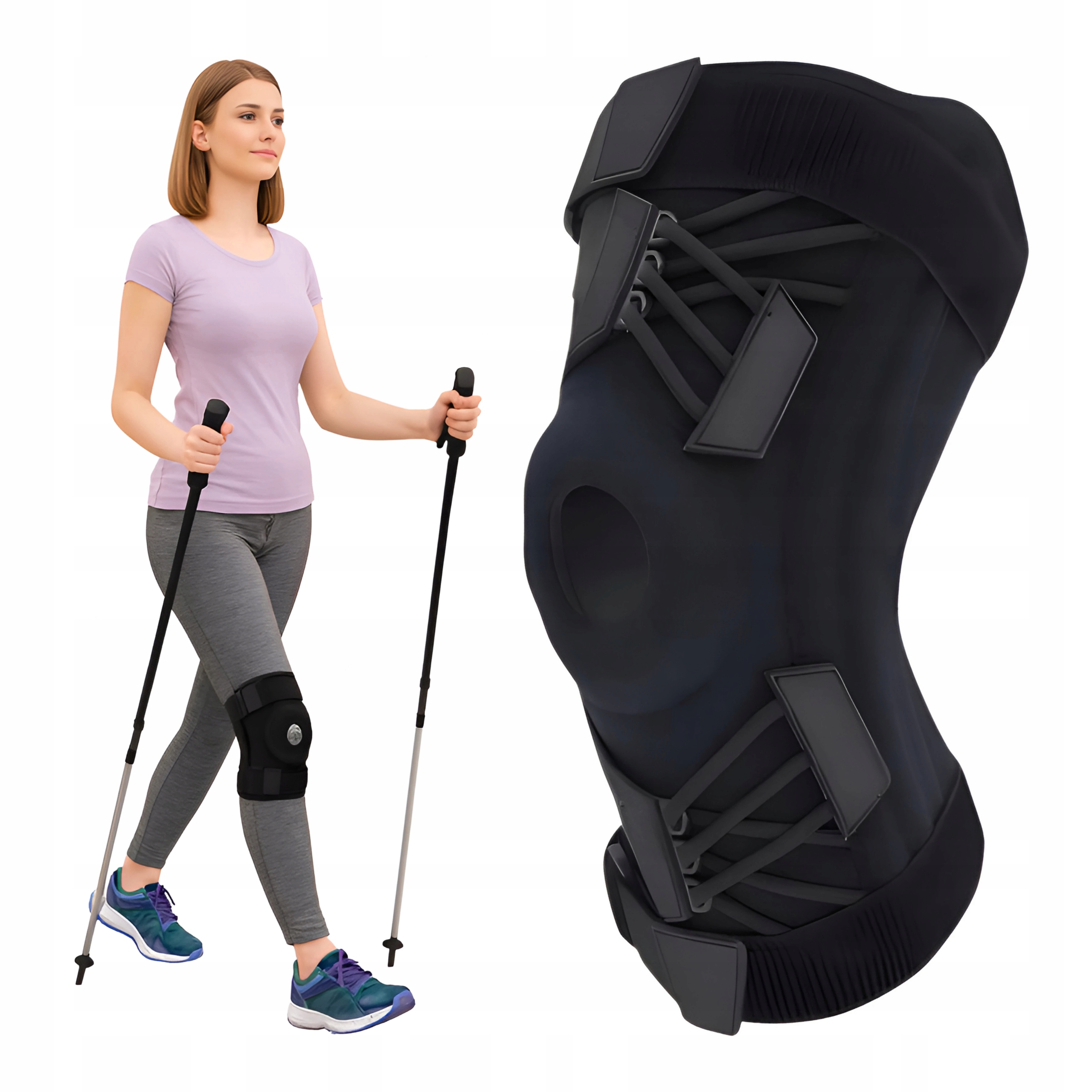 Stabilizator Kolana Orteza na Kolano Sportowy Stawu Kolanowego Rzepki r XL