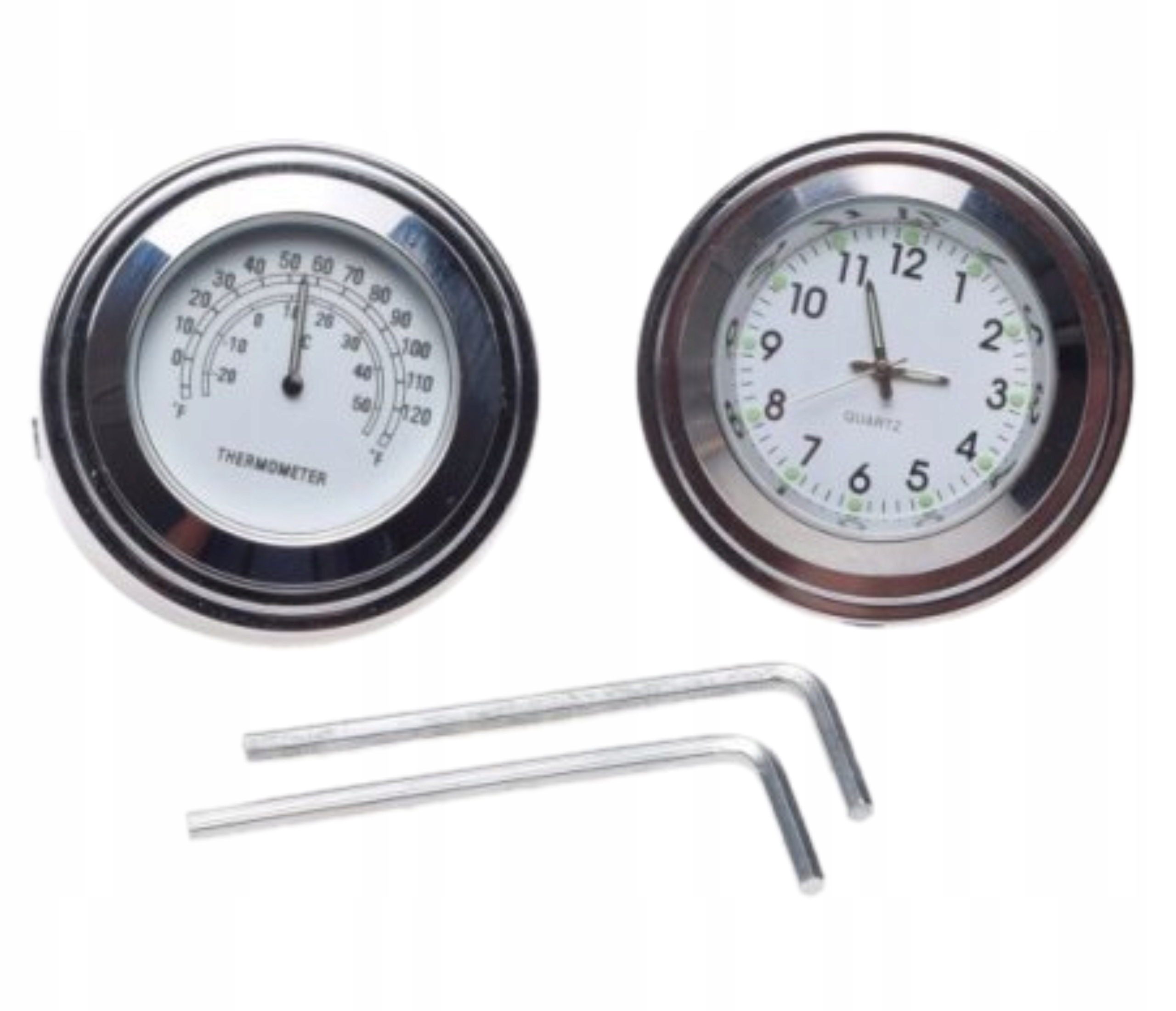 

Zegarek Termometr Na Kierownice Okrągły Chrom