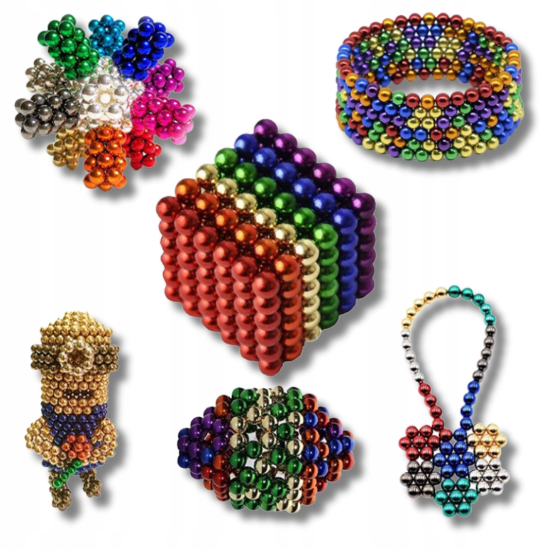 NEOCUBE KULKI MAGNETYCZNE 216 SZTUK 3MM TĘCZOWE + PUDEŁKO Z GĄBKĄ GRATIS Wiek dziecka 10 lat +