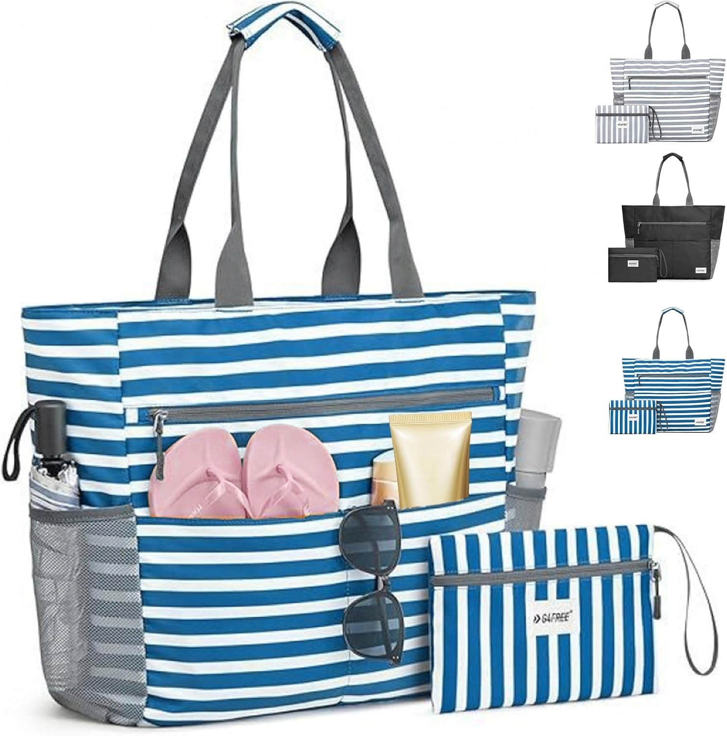 Lukiup Torba Plażowa XL Dla Rodziny Mini Torba, Czarna 40X17X39CM