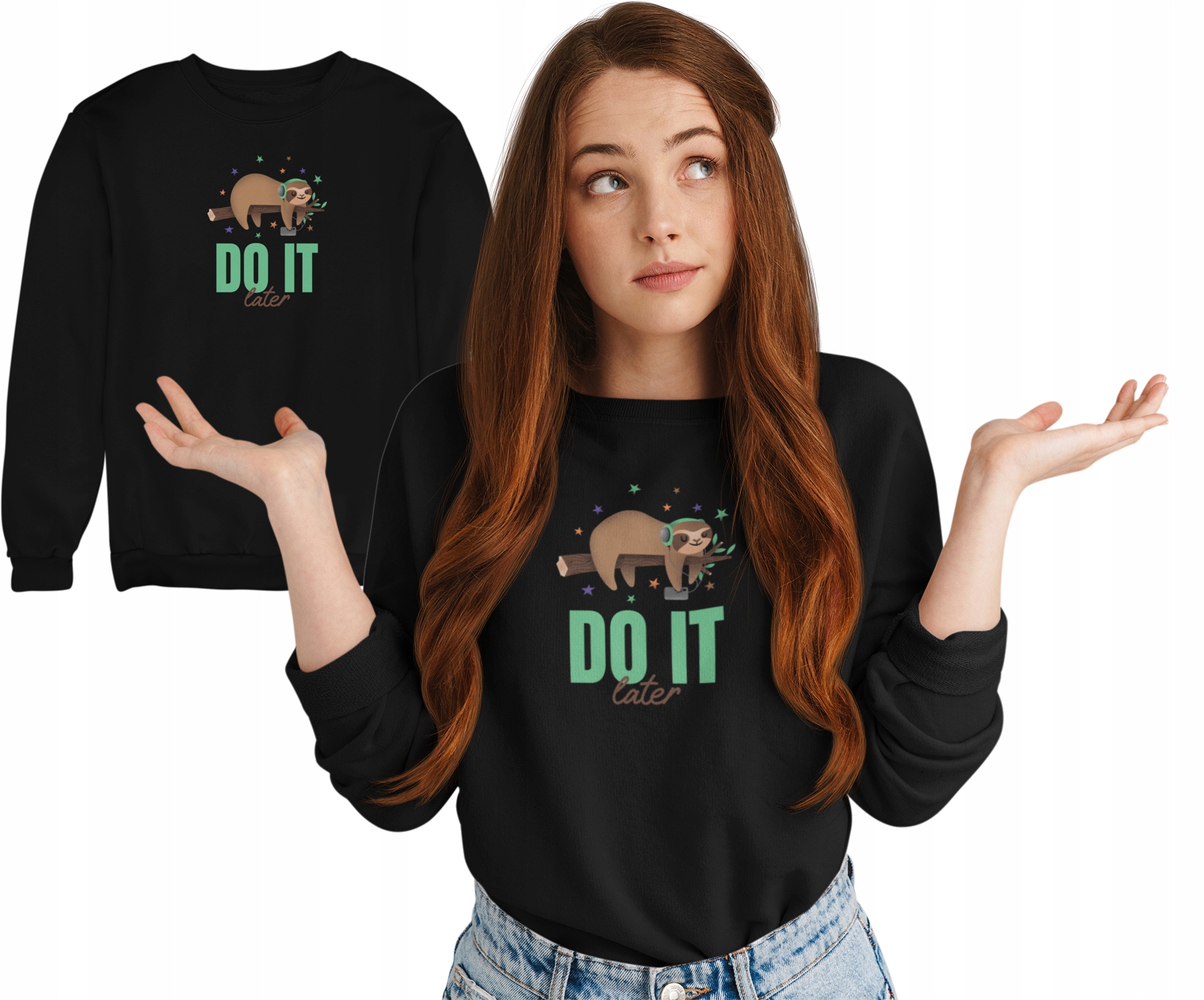 

Bluza Damska Leniwiec Do It Later Śmieszne S