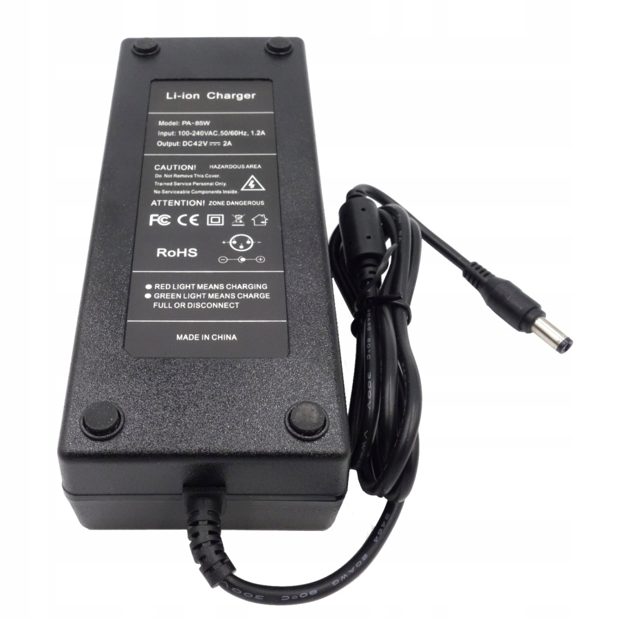 ŁADOWARKA ROWER ELEKTRYCZNY 42V (36V) WTYK 2.5/5.5 Rozmiar ramy mniejsza