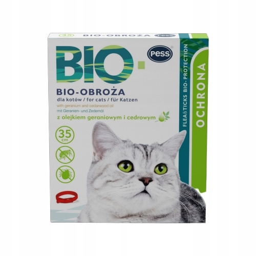 

obroża na pchły kleszcze dla kota Bio czerwona
