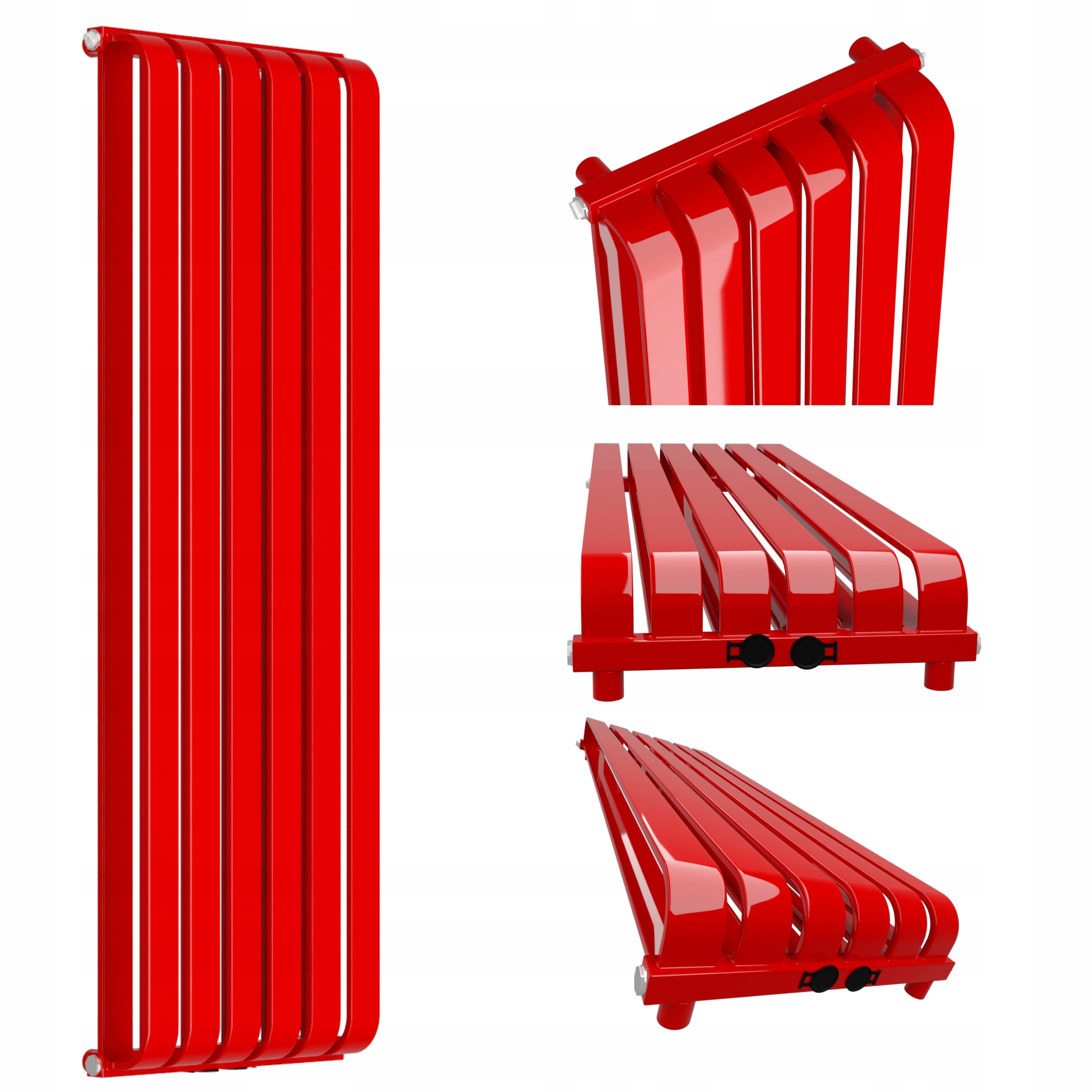 Dekorativní radiátor Amari Plus 1200x395 Červený Lesk