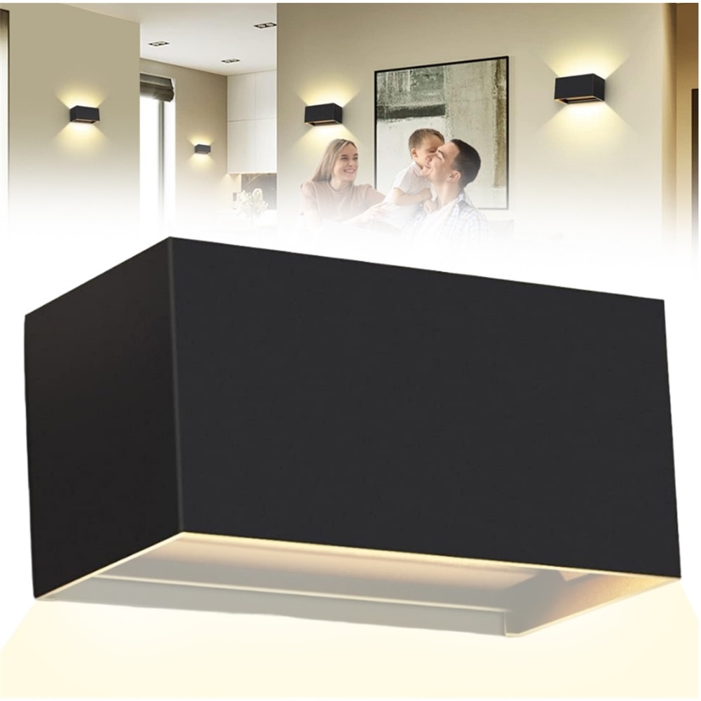 Dvojitá Nástěnná Lampa 24 W Černá S Nastavitelným Úhlem Svícení IP65