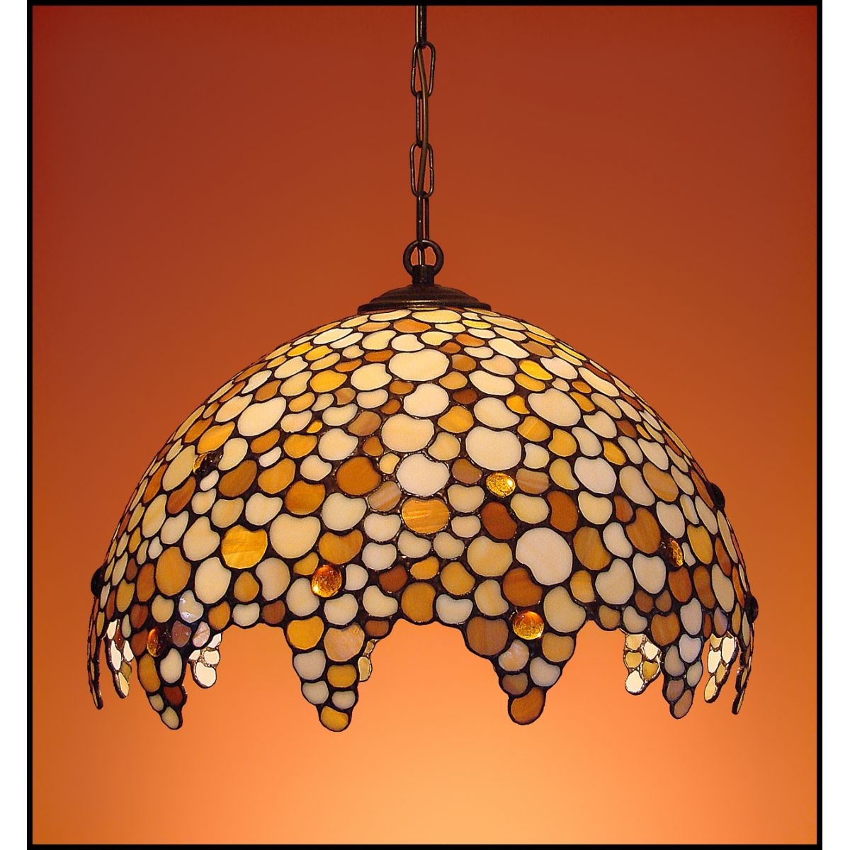 Lampa lustr převis vitrážová Kapka 40 cm