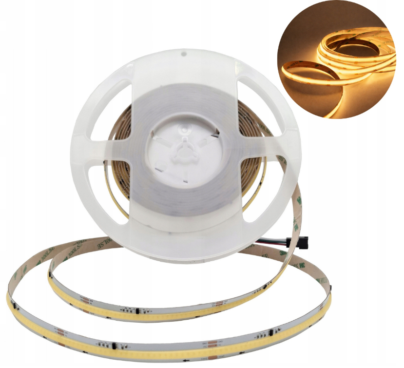 Led Páska Cob 5m 24V 360d Bílá Teplá 3000K Digitální Pixel Tekutá WS2811