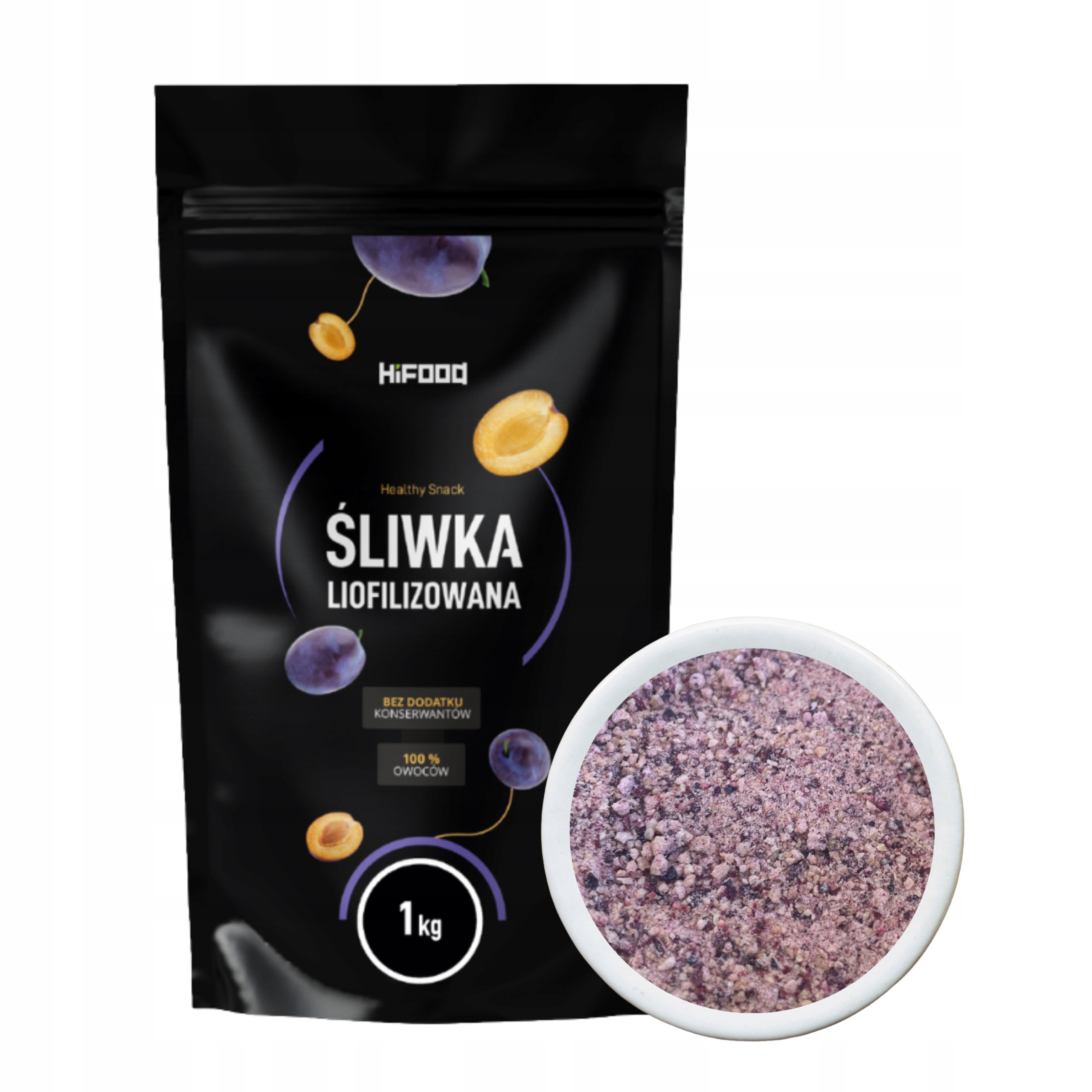 Śliwka liofilizowana 100% Proszek Śliwka Węgierka Polska 1 kg HiFOOD