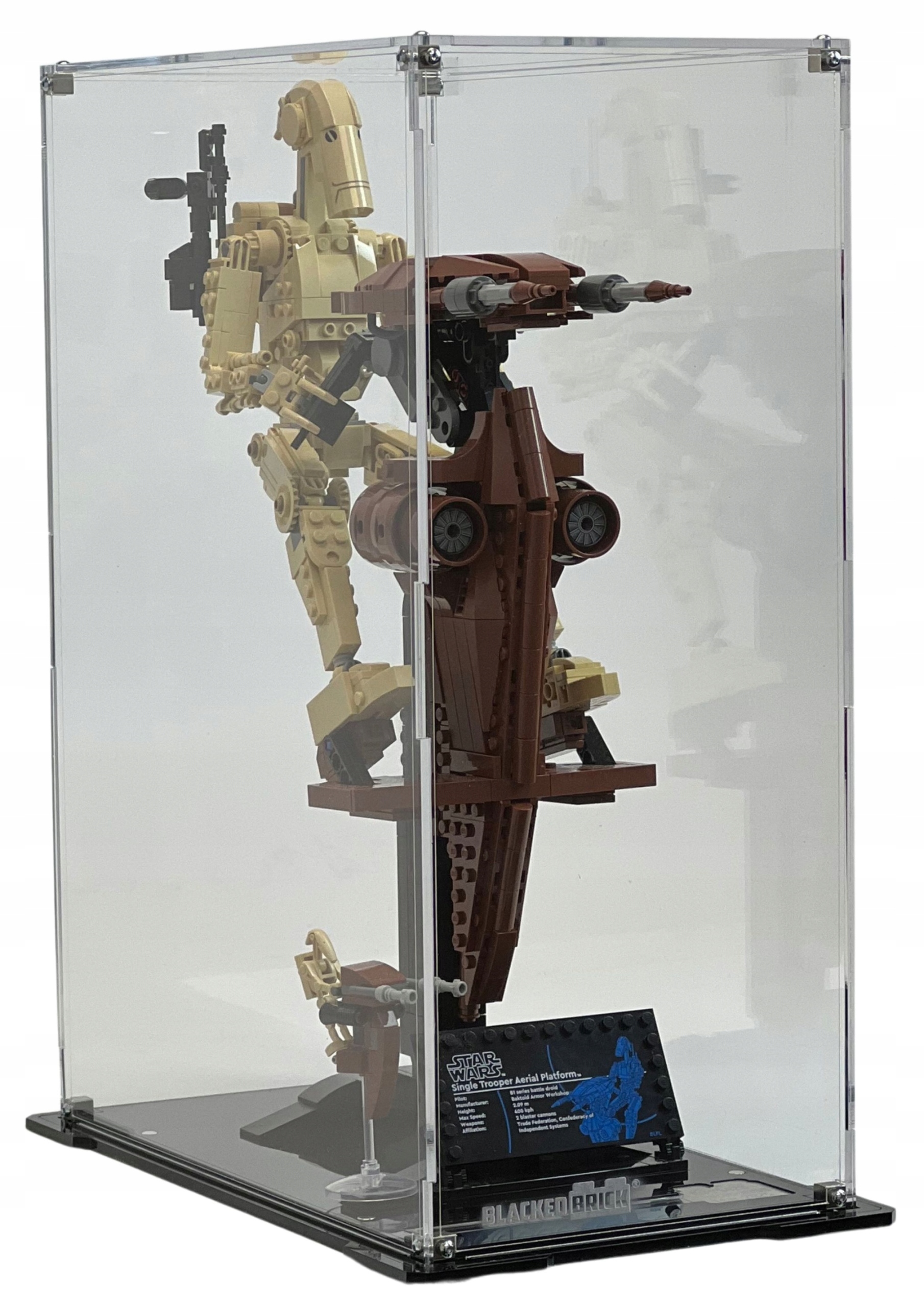 Vitrína Blacked Brick pre Lego 75428 Star Wars Droid bojová s platformou Stap
