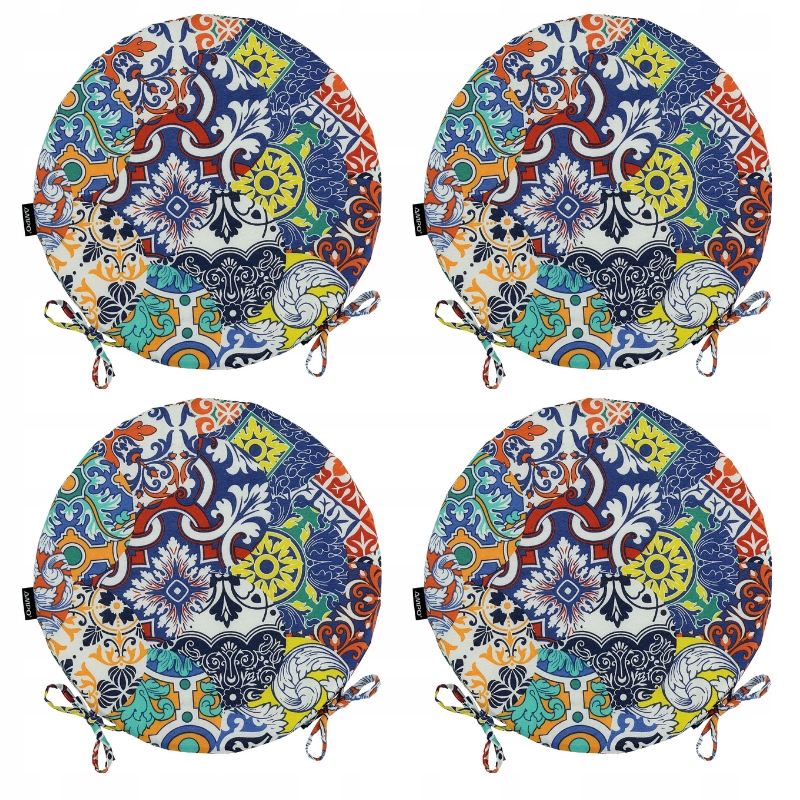 Sada Kulatých Polštářů Na Židli 40 cm 4 ks